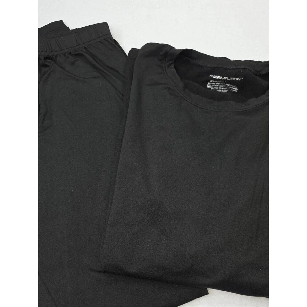 Thermajohn Men's Long Johns Thermal Underwear Set Size 3XL Black CS-3646